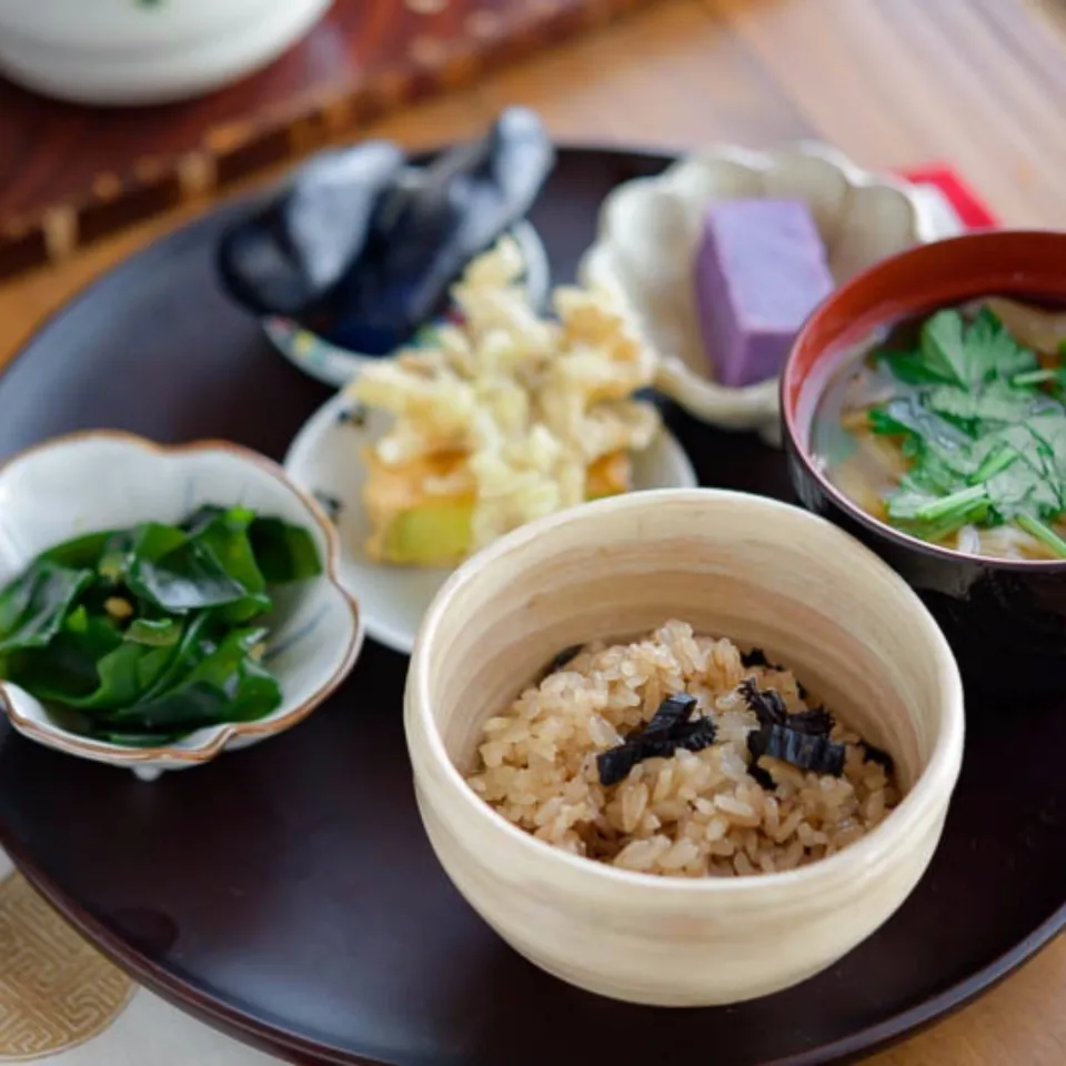 Snapdishの料理写真:香茸の炊き込みご飯の和ンプレート|葉月さん