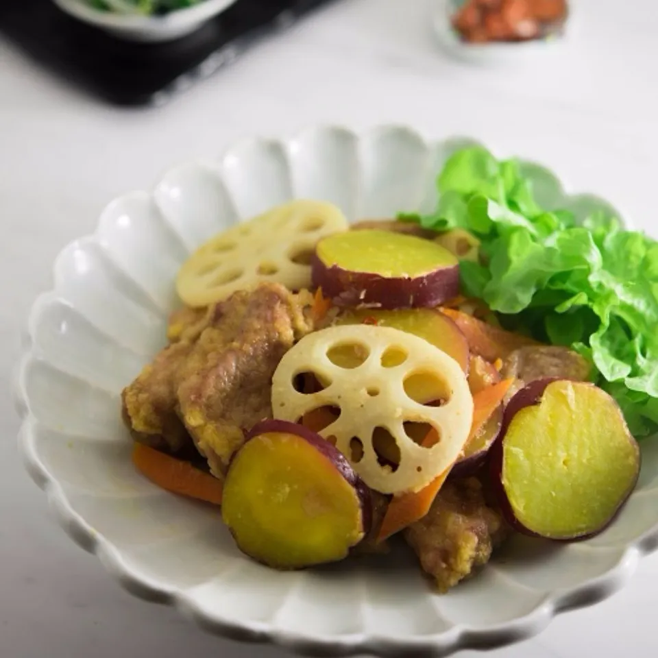 豚肉と根菜の甘酢炒め|葉月さん