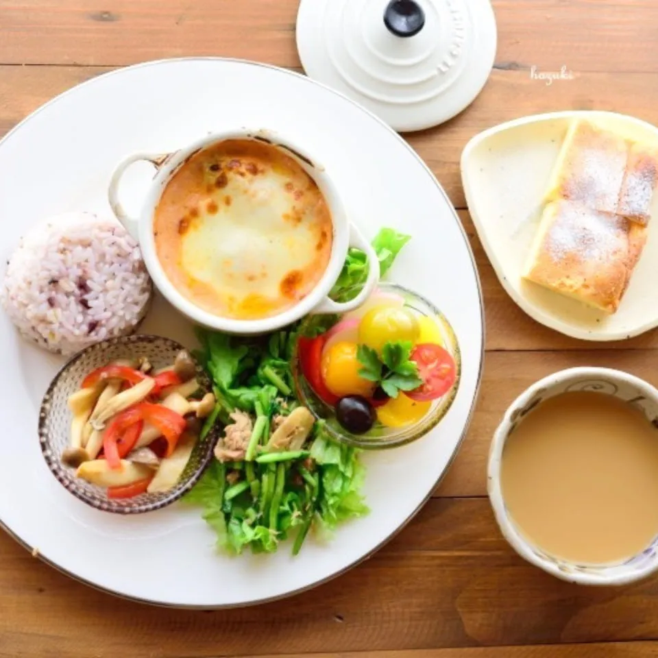 鶏肉とかぶのトマトシチューグラタンでカフェ風プレート|葉月さん