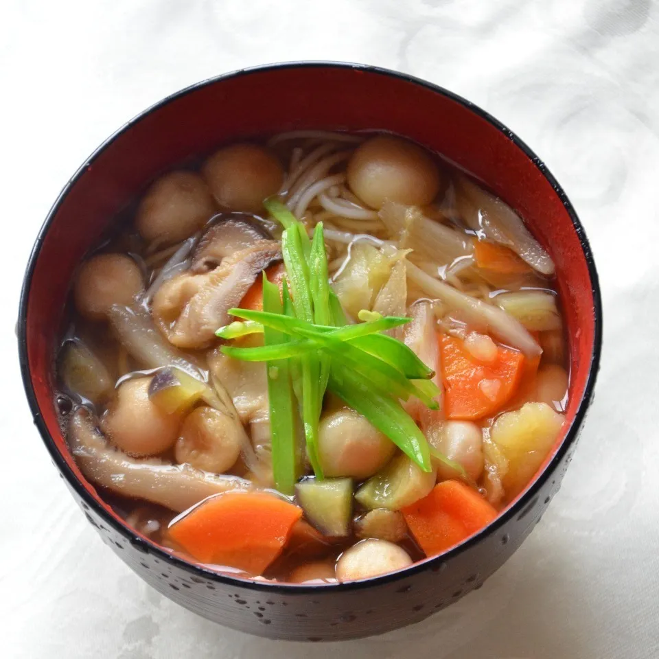 野菜たっぷりヘルシー温麺♪　郷土料理　おくずかけ|葉月さん