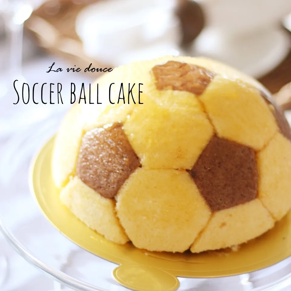 Snapdishの料理写真:サッカーボールケーキを作りました！⚽️|4nabecoさん