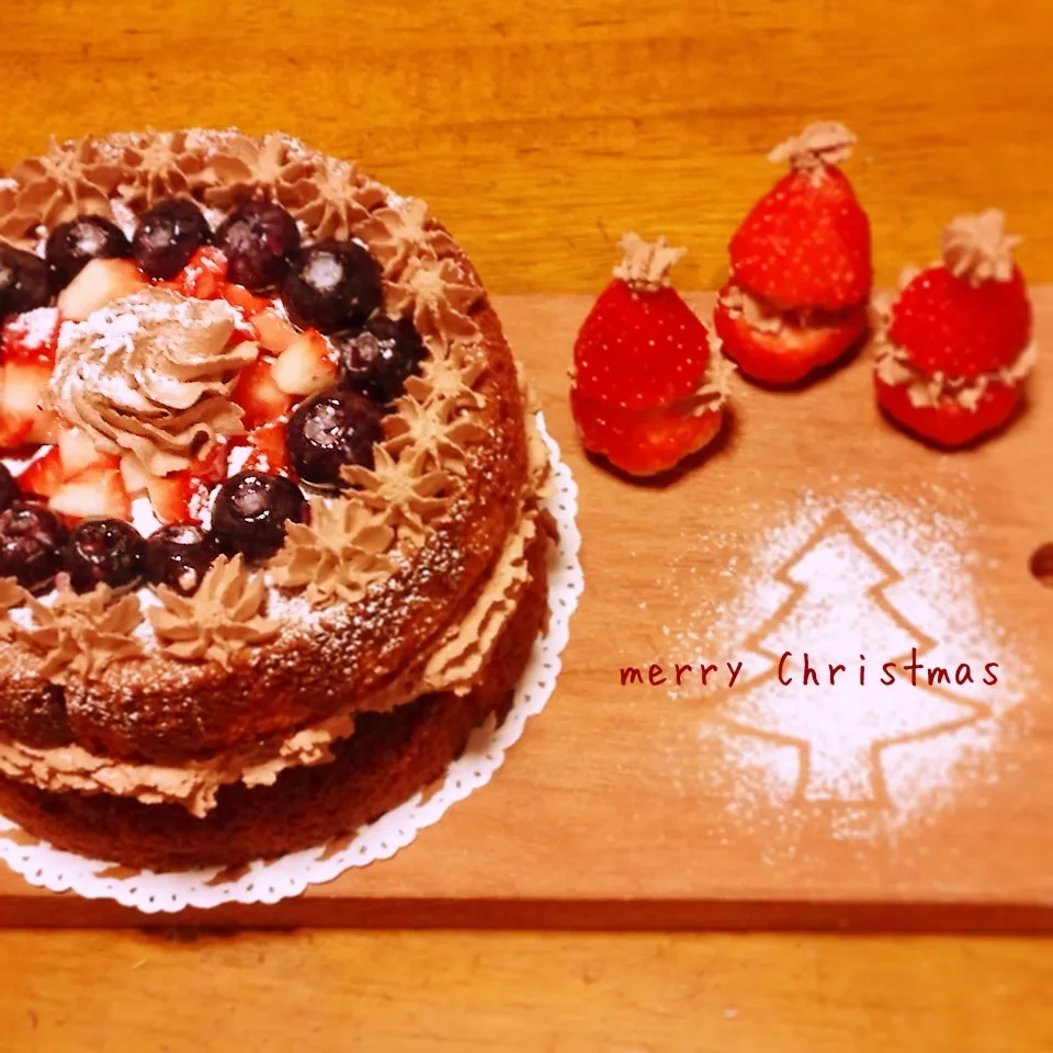 Snapdishの料理写真:Xmasケーキ|mogyumogyuさん