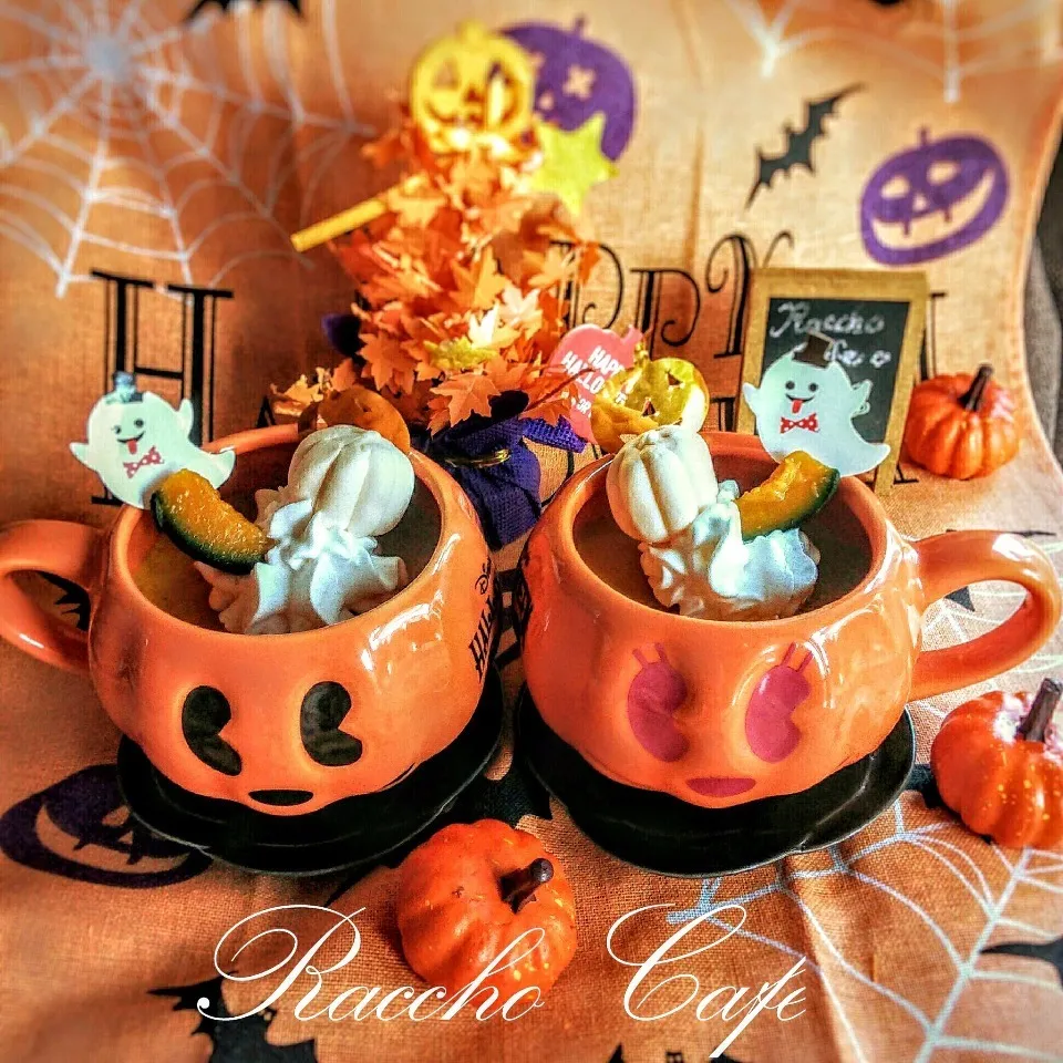 Snapdishの料理写真:ハロウィンミッキーのかぼちゃプリン🎃🍮|らっちょさん