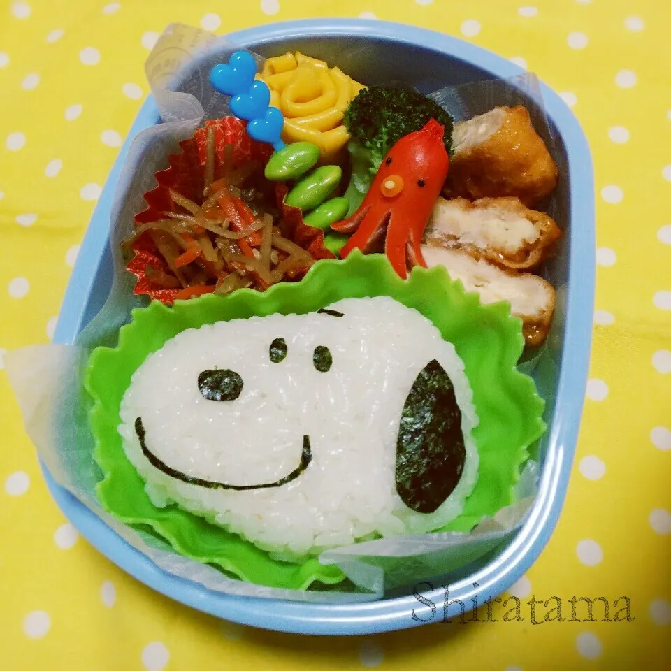 Snapdishの料理写真:次男用 スヌーピーのキャラ弁|白玉さん