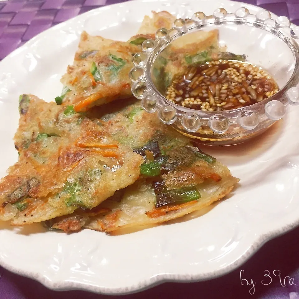 九条ねぎと花エビのチヂミ|さくらさん