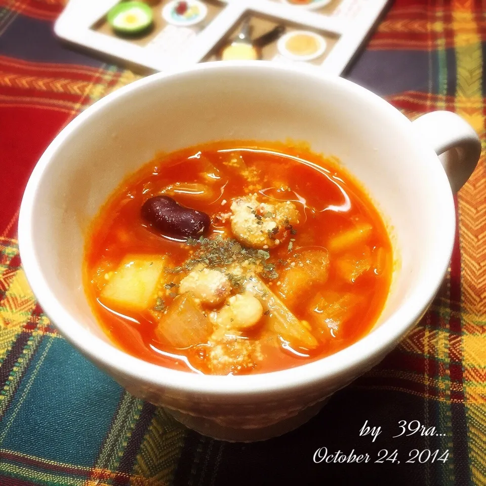 風邪引きにじんわり♡雨風食堂さんのミネストローネ|さくらさん