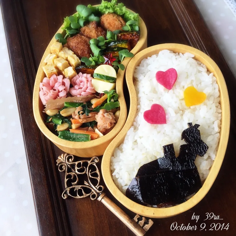 Snapdishの料理写真:本を読むアリス☆鉄分プラスのお弁当|さくらさん