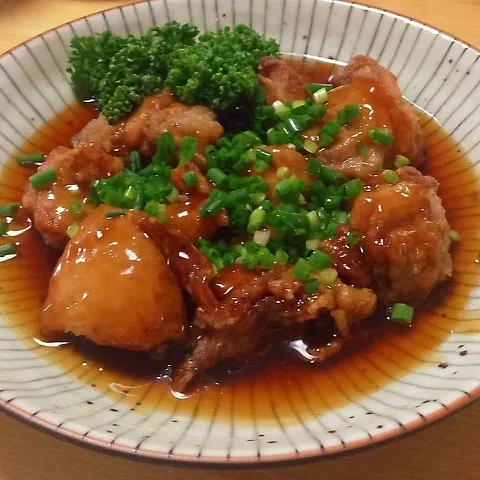 Snapdishの料理写真:♡鶏カラ甘酢あんかけ〜♡|ニャオさん