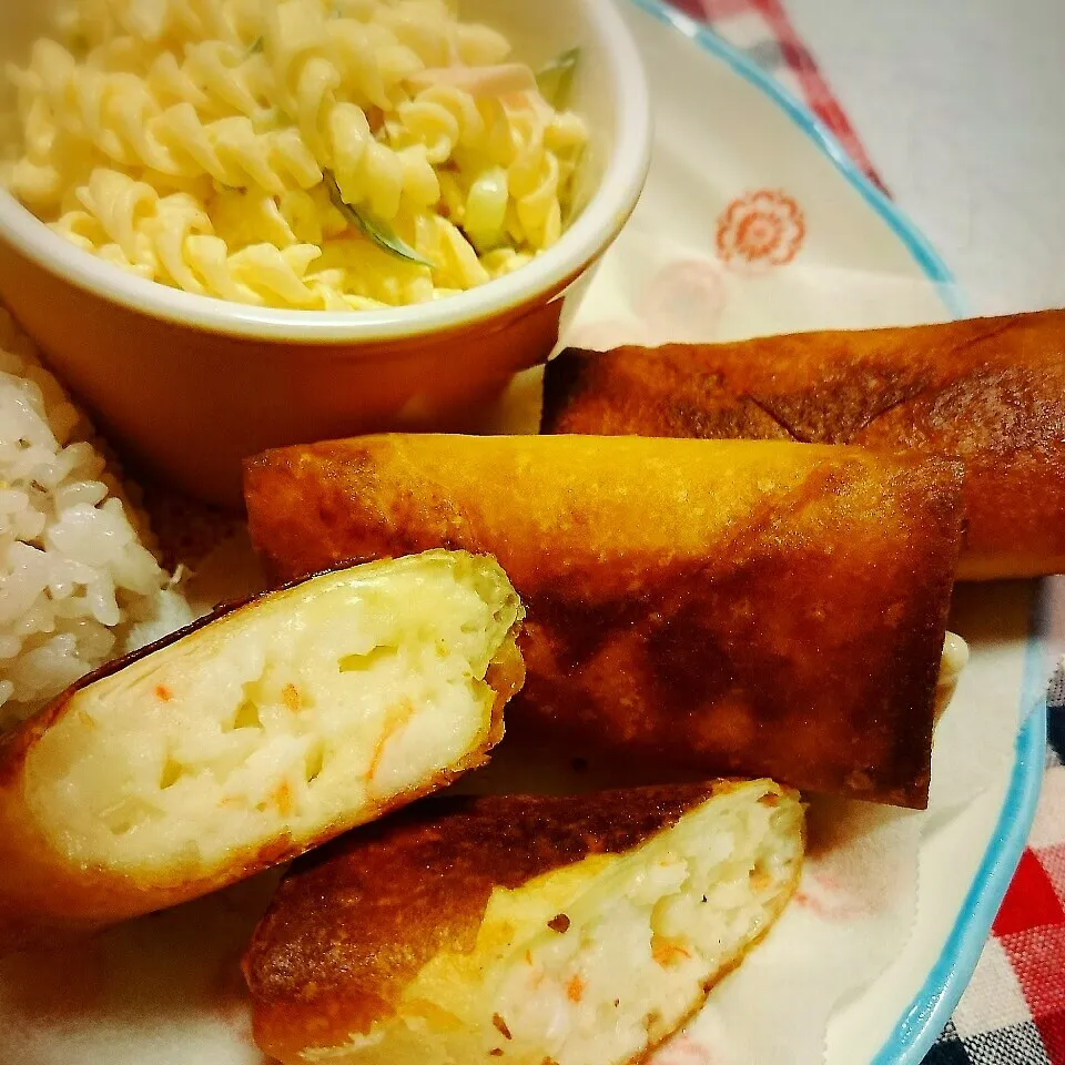 はんぺんと海老の春巻き☆パスタサラダ|Liyさん