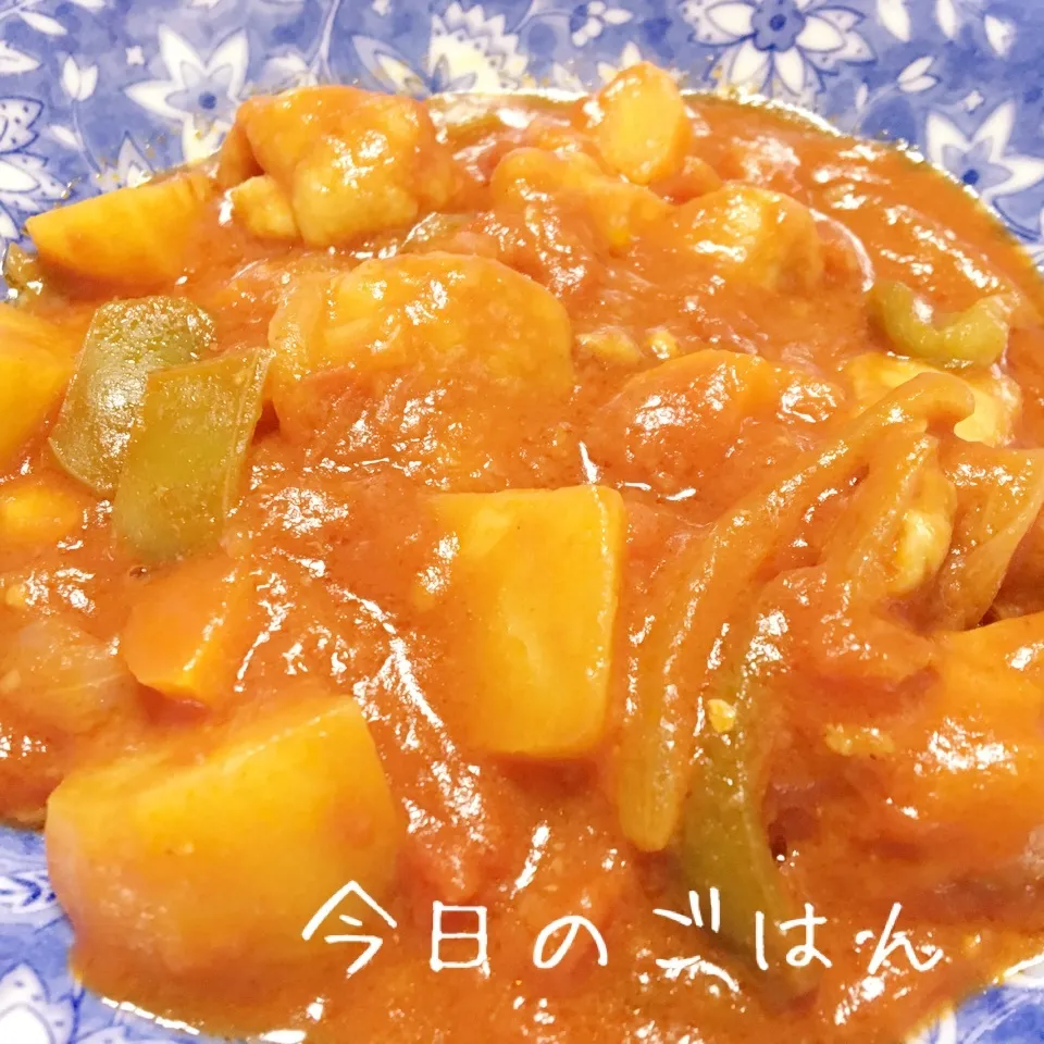 Snapdishの料理写真:チキントマトのカレー風|sapponさん