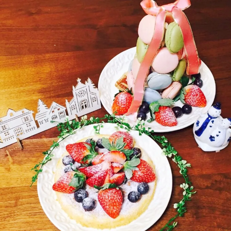 Snapdishの料理写真:Birthdaycake♡マカロンタワー&ガトーショコラ|トトさん