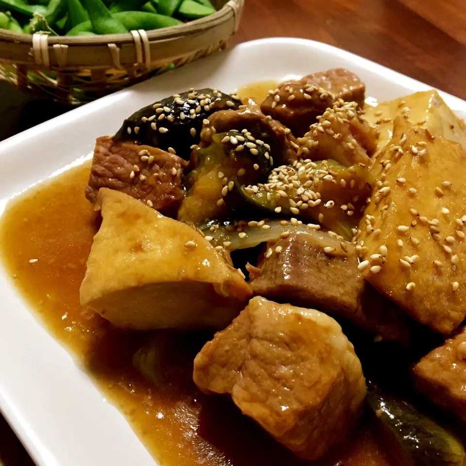 麺つゆde豚肉&野菜の中華風煮込み|トトさん