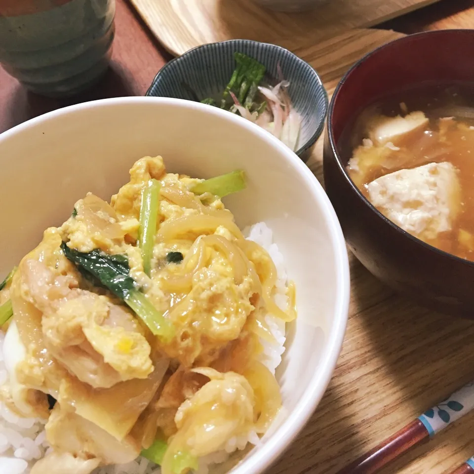 Snapdishの料理写真:傘まし油揚げで親子丼|トトさん