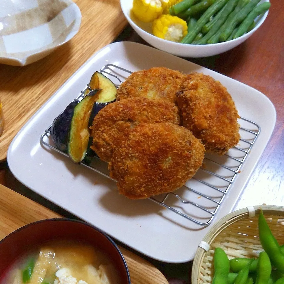 カレーコロッケ＆夏野菜達|トトさん