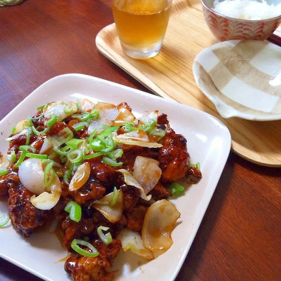 鶏肉と玉ねぎの黒酢あん|トトさん