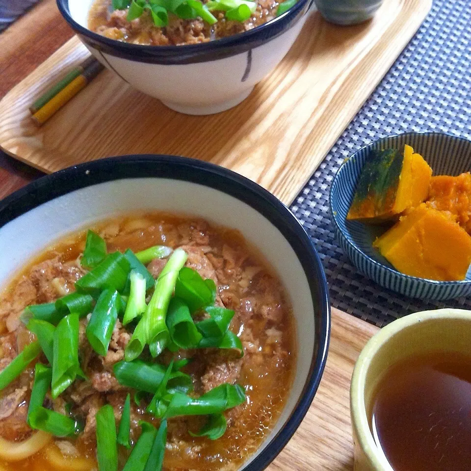 祝☆丼☆青ネギたくさん肉うどん|トトさん