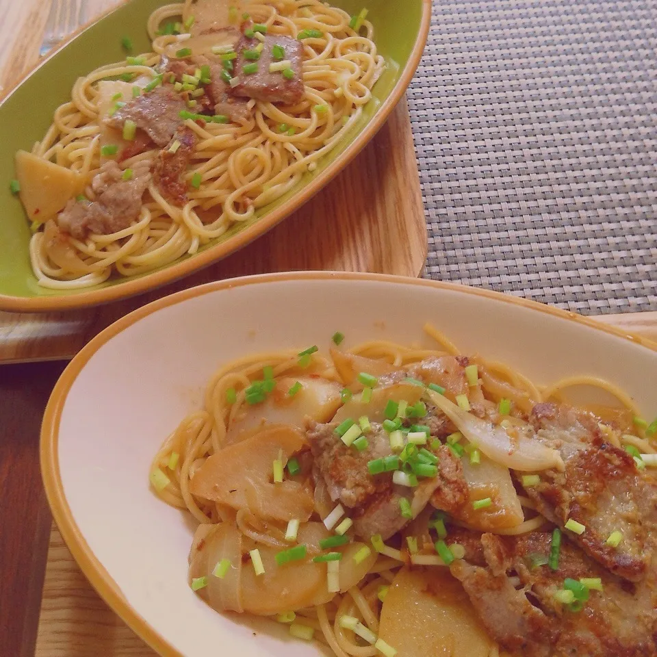 Snapdishの料理写真:和風パスタランチ！娘と…。|トトさん