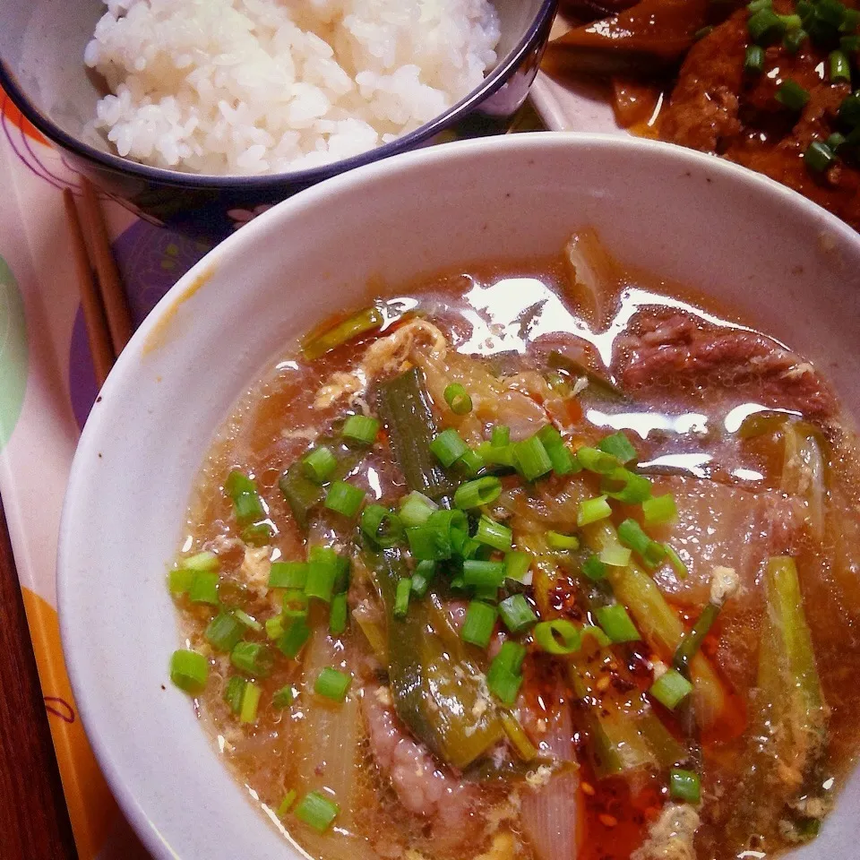 牛丼からの〜春雨具だくさんスープ！|トトさん