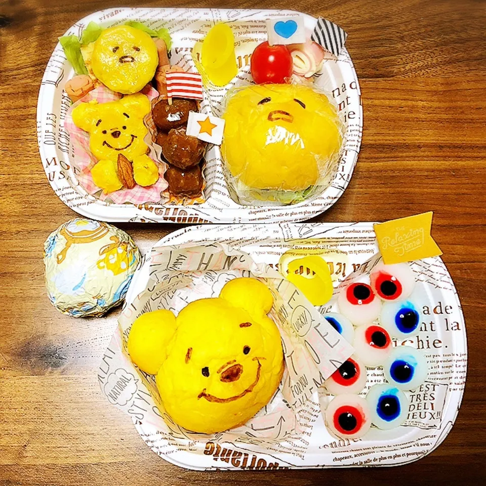 Snapdishの料理写真:プーさん&ぐでたま弁当♪|riamamaさん