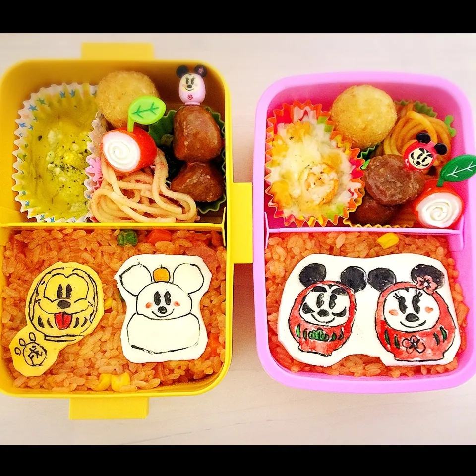 ミッキーだるま☆プルートだるま 弁当♪|riamamaさん