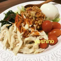 Snapdishの料理写真:【糖質ゼロ麺】辛味噌ヘルシー冷麺|ヨチパンさん