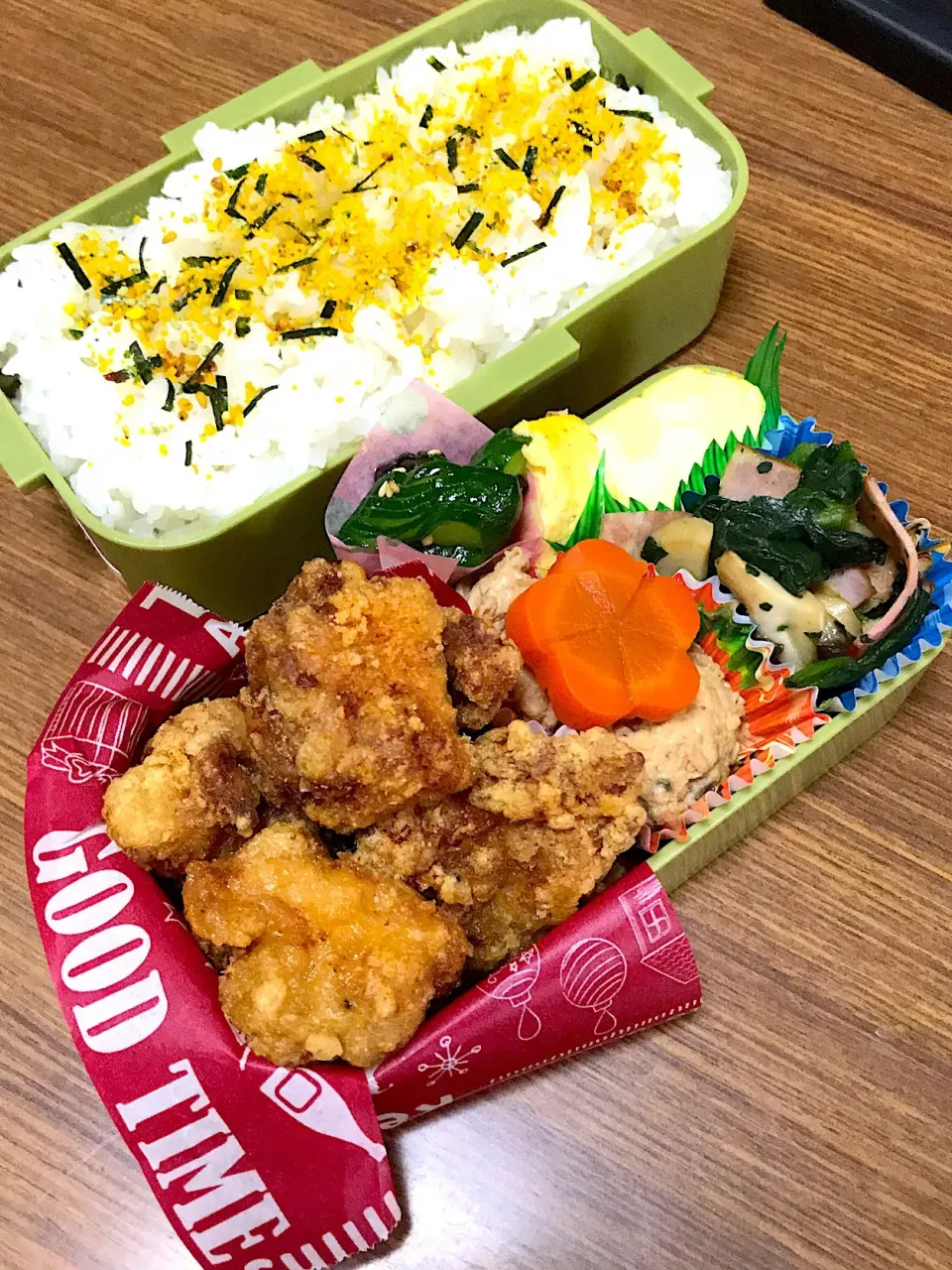 中３男子弁当♡鶏から揚げ|utaさん