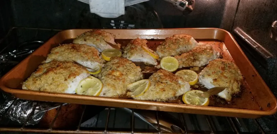 Parmesan Beaded Baked Striped Bass|Frank Ortizさん