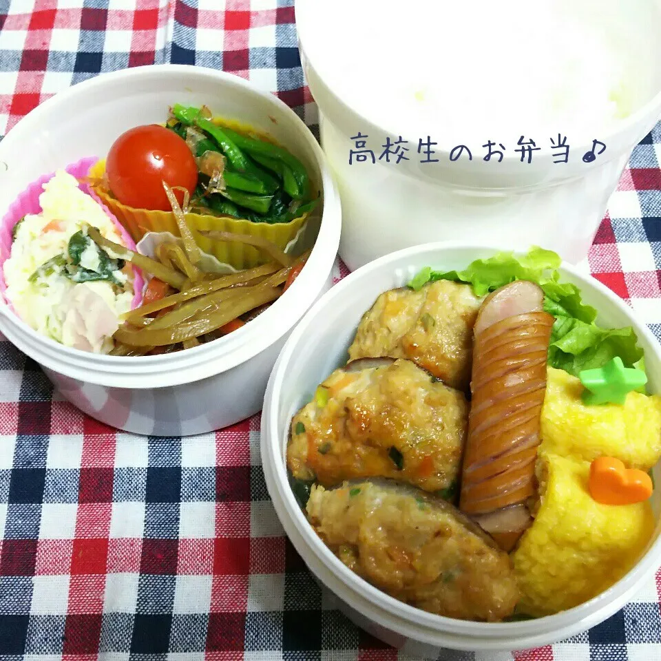 鶏蓮根つくね弁当♪|ちびたまさん