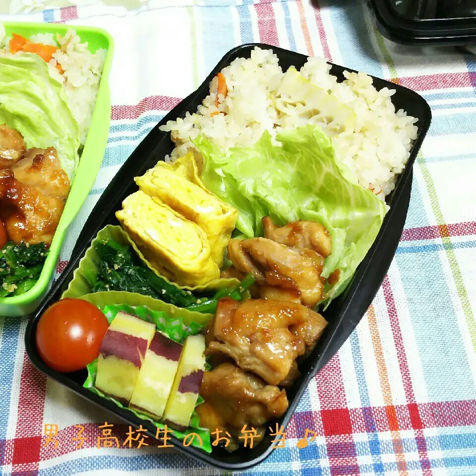 Snapdishの料理写真:ふ竹の子ごはん弁当♪|ちびたまさん