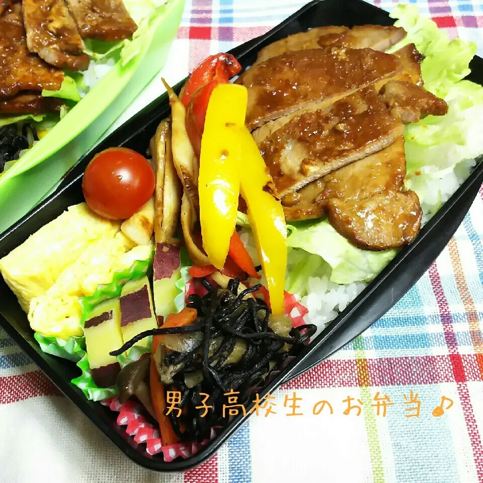 ロース豚もろみ味噌焼のっけ弁当♪|ちびたまさん