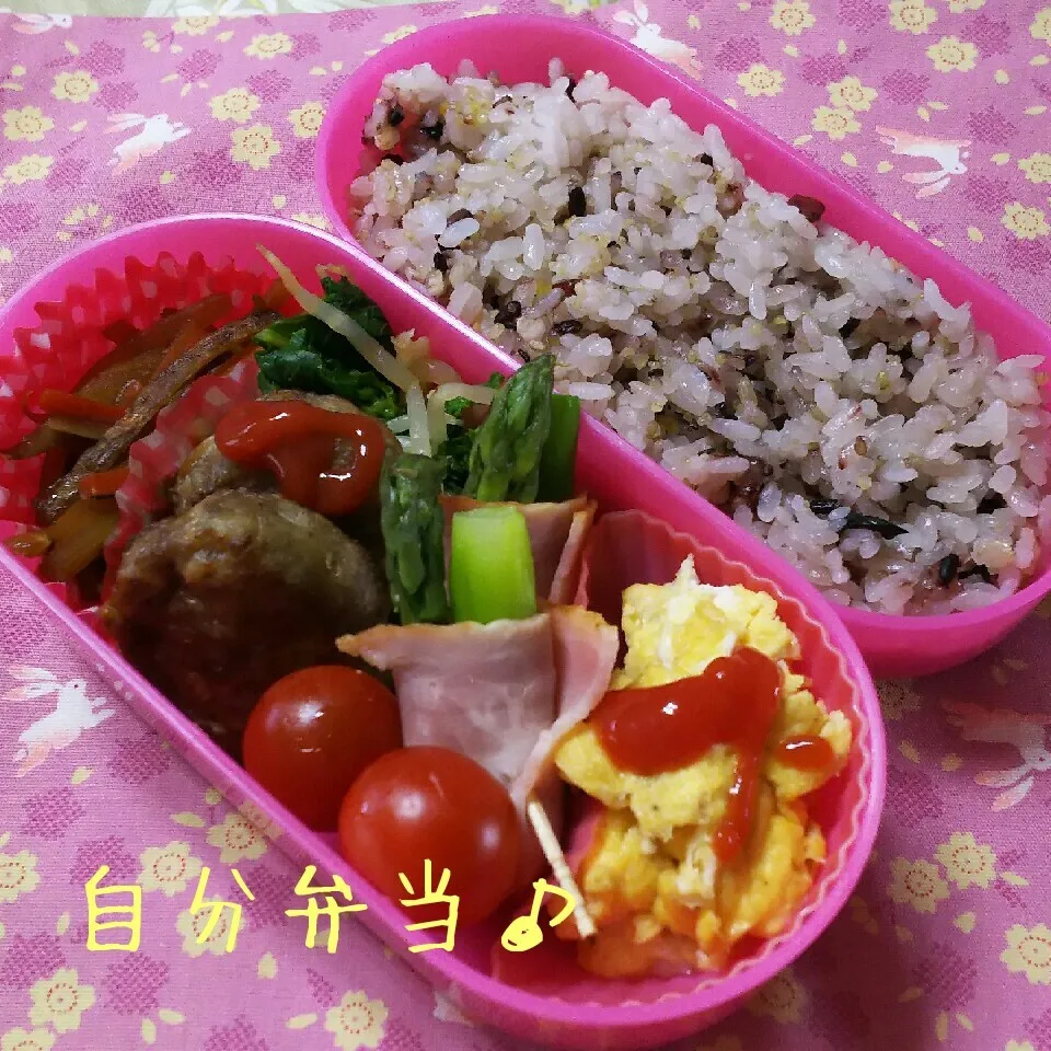 アスパラベーコン巻き弁当♪|ちびたまさん