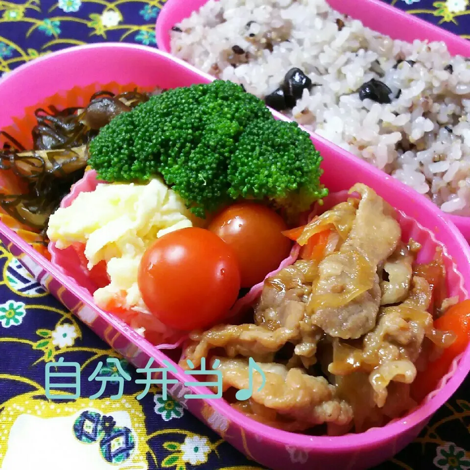 ネギと豚こまの甘辛煮弁当♪|ちびたまさん