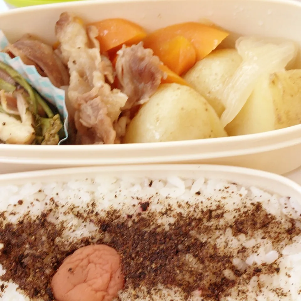 新じゃがと新タマで肉じゃが弁当|はちさん