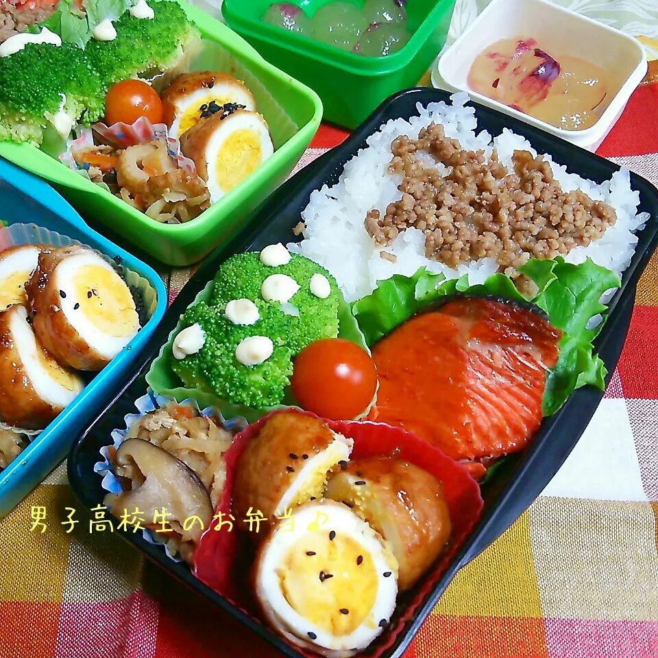 鮭&肉巻き卵弁当♪|ちびたまさん