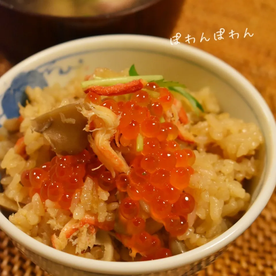 ちょっと贅沢♡かに缶の炊き込み御飯♡|ぽわんぽわんさん