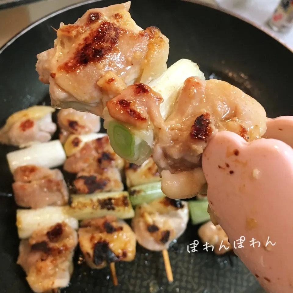 鶏もも肉の塩麹漬けやきと〜り♡|ぽわんぽわんさん