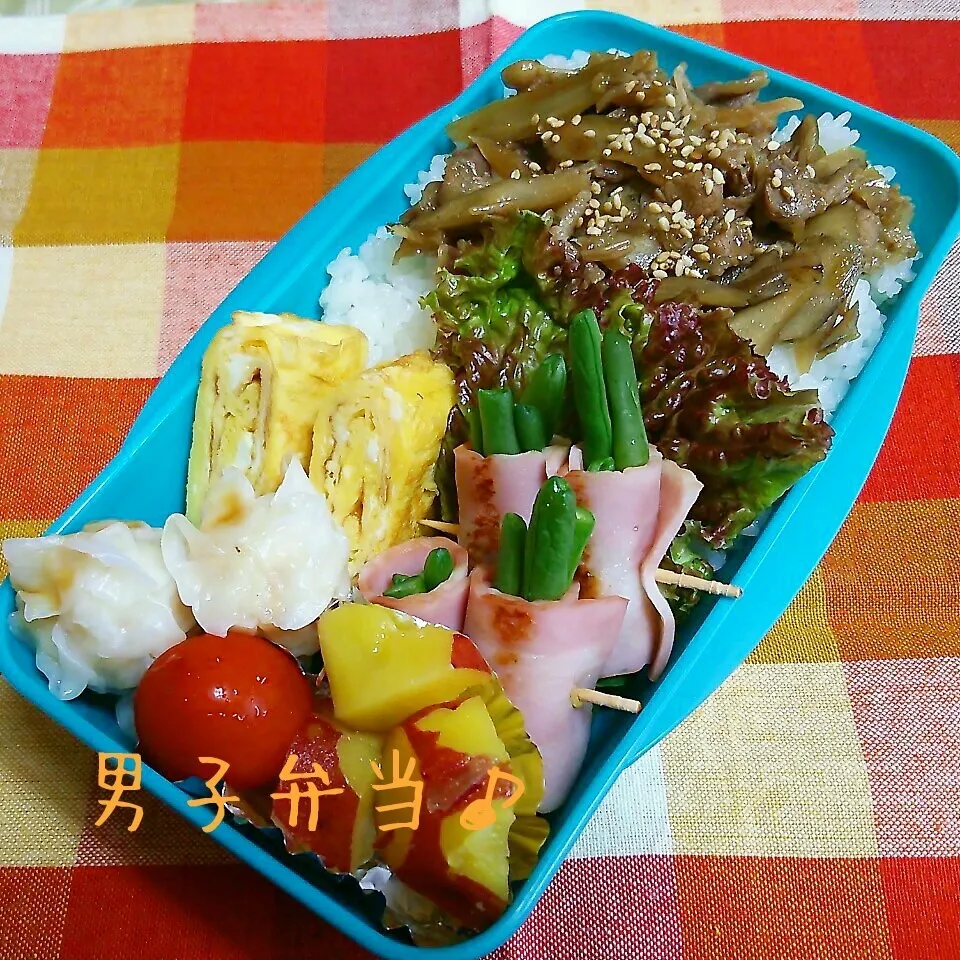 牛ごぼうのっけ丼弁当♪|ちびたまさん