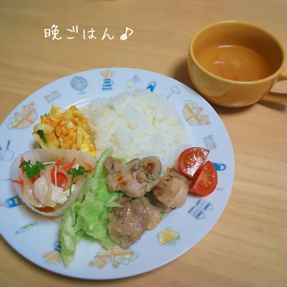 常備菜で晩ご飯プレート|こむぎさん