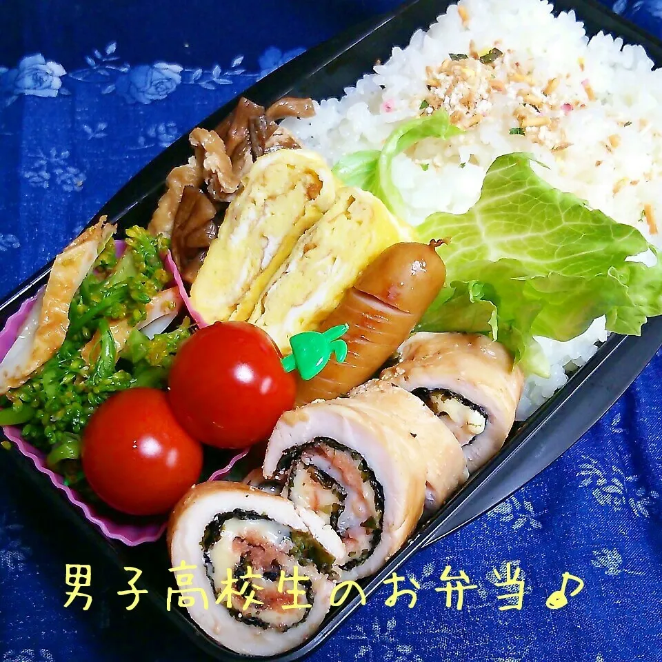 Snapdishの料理写真:ささみチーズタラコ巻き弁当♪|ちびたまさん