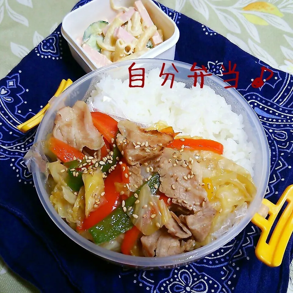 Snapdishの料理写真:豚肉と野菜のオイスター炒め丼♪|ちびたまさん