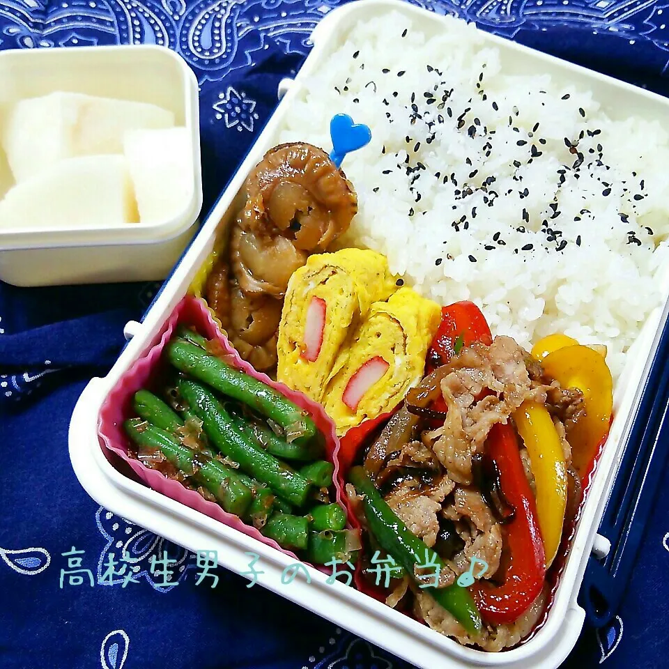 豚肉塩昆布炒め弁当♪|ちびたまさん