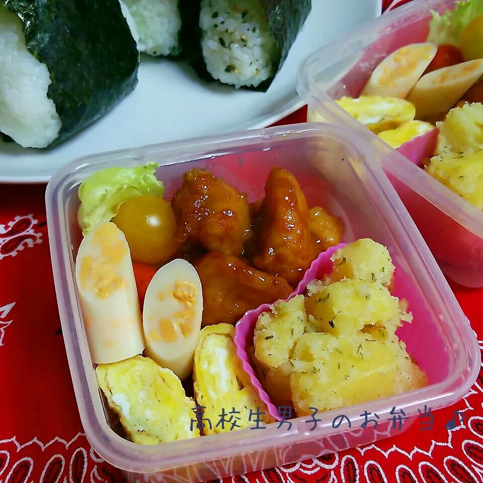 オレンジチキンのおにぎり弁当♪|ちびたまさん