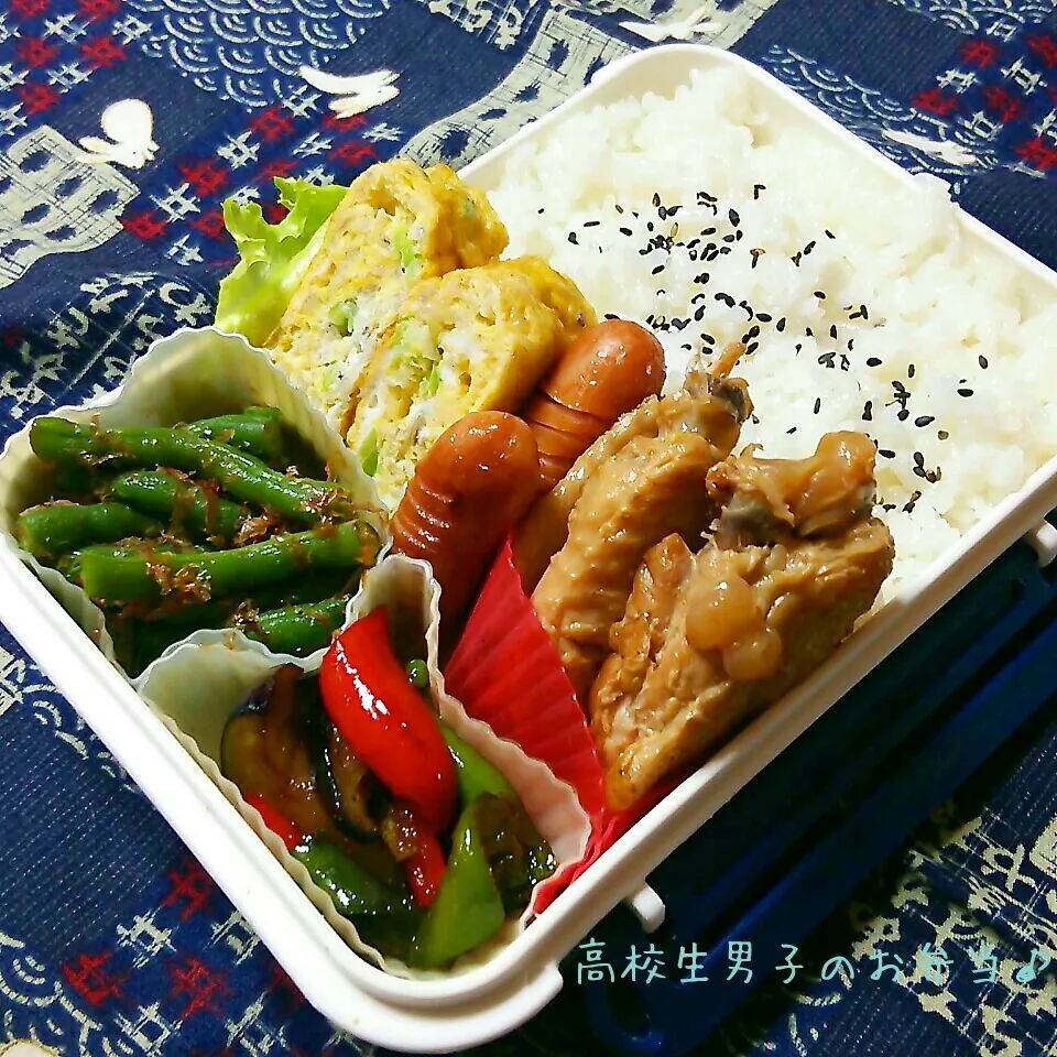 鳥手羽さっぱり煮弁当♪|ちびたまさん