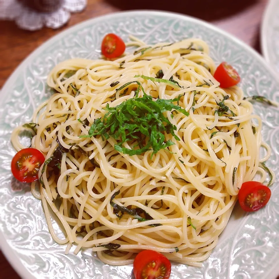 バジリコ風の大葉のパスタ|こはるんママさん