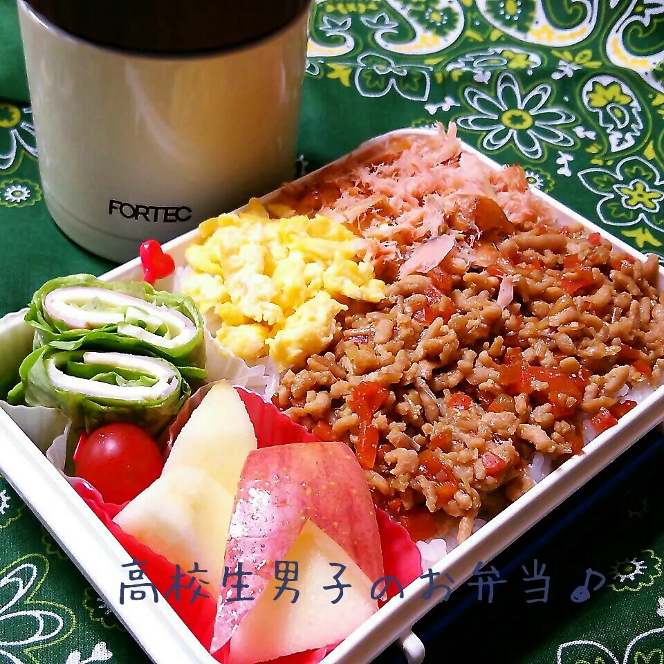 三色そぼろ弁当♪|ちびたまさん