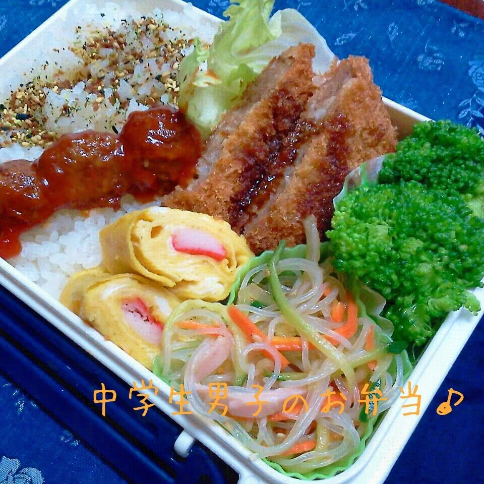 Snapdishの料理写真:メンチカツ弁当♪|ちびたまさん