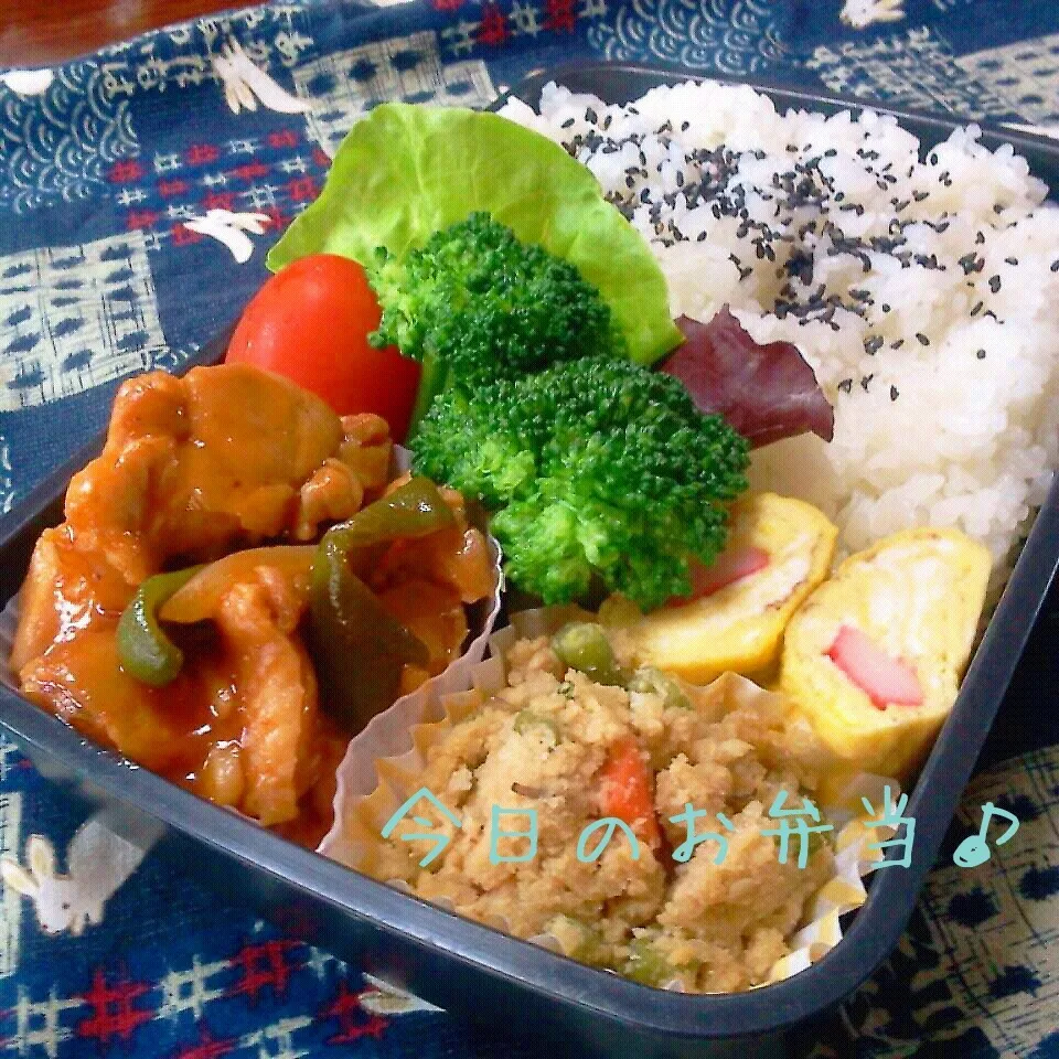 鶏肉のケチャップソテー弁当♪|ちびたまさん