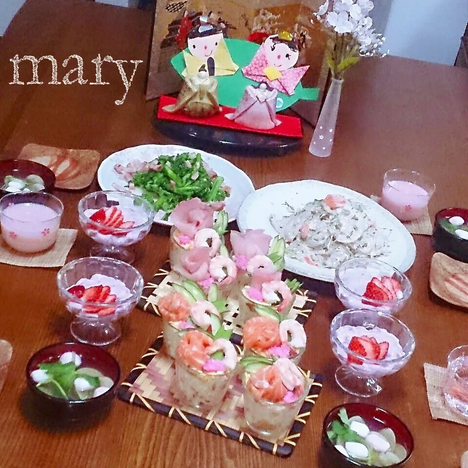 Snapdishの料理写真:ひな祭り♡カップ寿司|maryさん