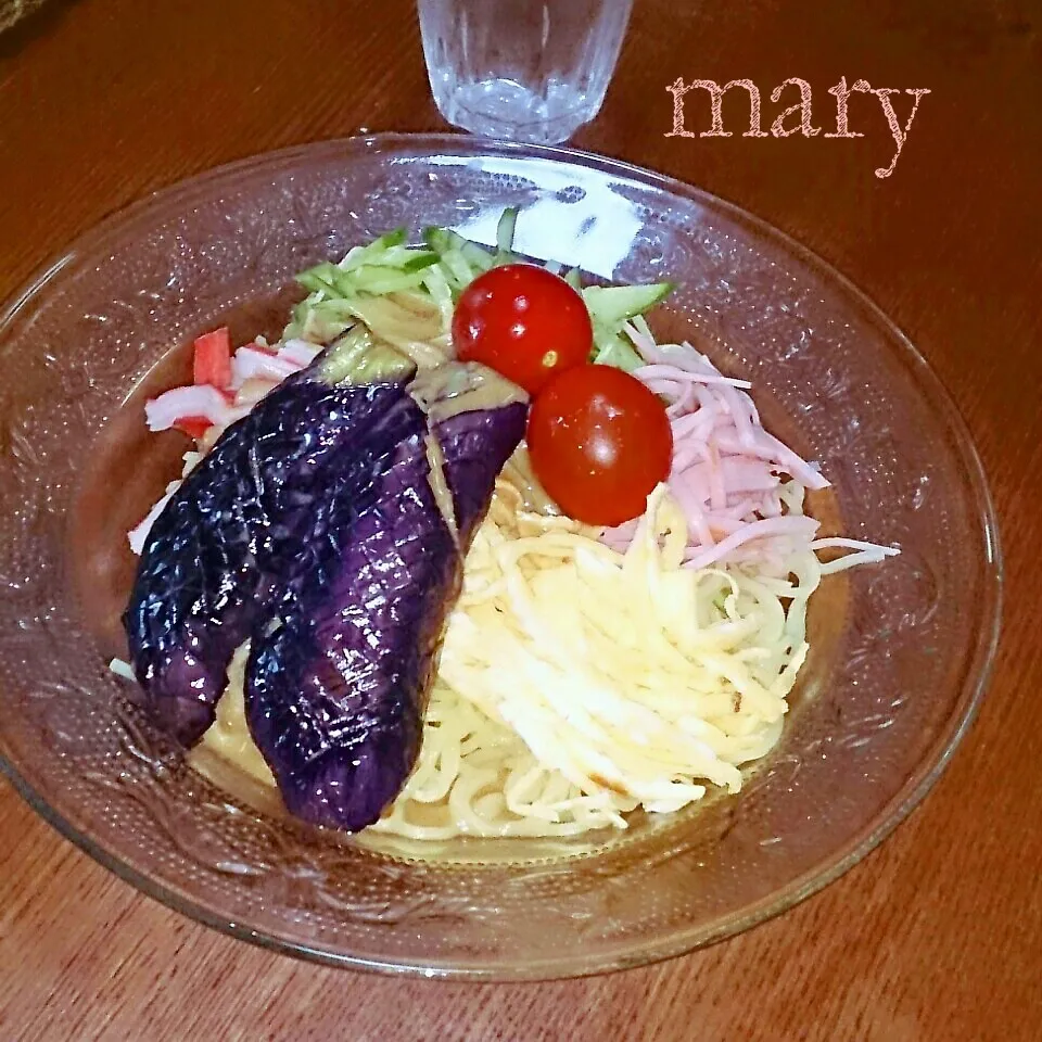 揚げ茄子のっけ♪冷やし中華♡|maryさん