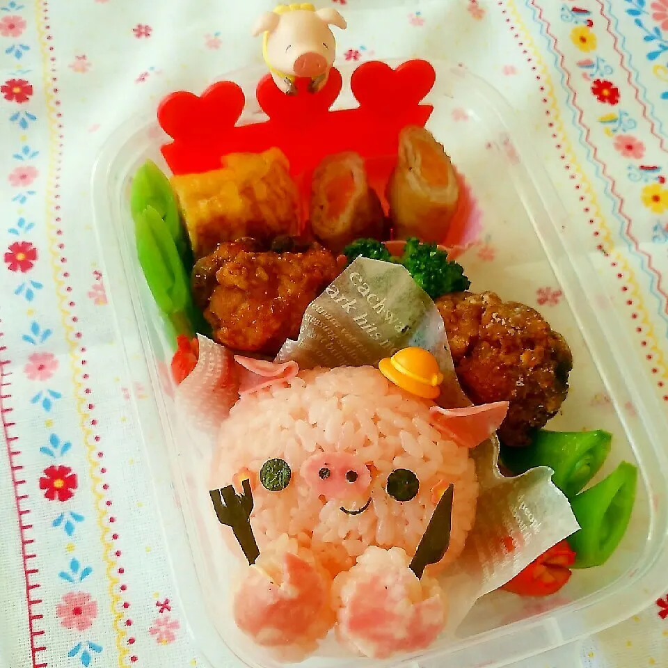 Snapdishの料理写真:ぶたちゃんのランチタイム弁当|ゆかりんさん